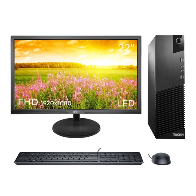 Lenovo Desktop SFF I5 16GB RAM 128GB SSD 1TB HDD Windows 11 Pro 22" Inch Monitor, Keyboard Mouse, WIFI, Bluetooth Refurbished