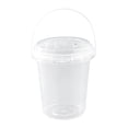 thumbnail image 3 of Clear Bucket with Lid and Handle, Reusable Ice Cream Tub with Lids, Food Grade Round Pail Container, Freezer Safe Food Storage Containers for Drinks, 3 of 5
