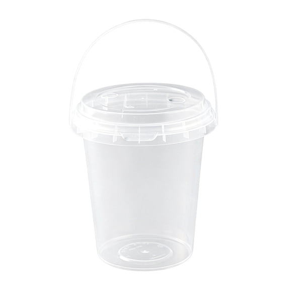48 Oz Clear Plastic Cup with Lid and Straw Leakproof Iced Coffee Travel Tumbler with Handle Reusable Party Drinkware 1000ml White