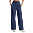 thumbnail image 2 of Favoffer Women's High Waist Wide Leg Pants Solid Color Front Pleated Design Pocket Loose Casual Trousers Soft Yoga Everyday Bottom for Walking Lounging Workout, 2 of 9