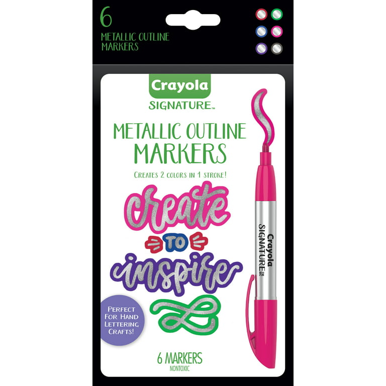 Get Inspired with Crayola Liquid Metallic Outline Markers!  Inspire mom  with a gift that shines as bright as she does! Crayola SIgnature Metallic Outline  Markers are available now at Walgreens or