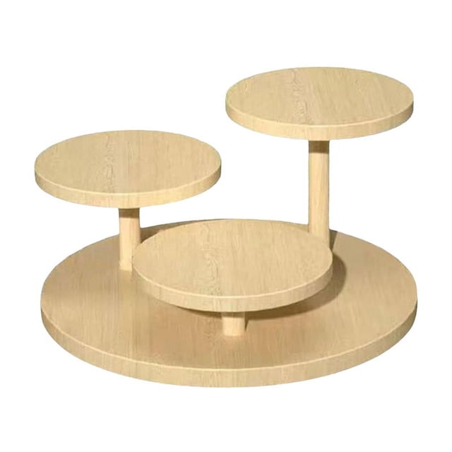 Estante de Exhibición de Madera con 3 Niveles, Organizador de Estantes Escalonados para Exhibir Joyas, Cosméticos, Muñecas y Cupcakes