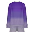 thumbnail image 5 of successthop 2 Piece Lounge Set Women Fleece Long Sleeve Crewneck Sweatshirt and Shorts with Pockets Print Streetwear, 5 of 6