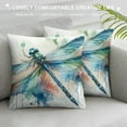 thumbnail image 3 of QZHH  Dragonfly Throw Pillow Cover Decorative Cushion Animal Accent Pillow Case Print Pillowcase Car Bed Couch Bedroom Chair Beige Blue Green, 3 of 5