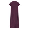thumbnail image 4 of Ovzne Robes pour Femmes 2025 Robe pour Femme Grande Taille Décontractée Manches Courtes Mi-Longue Plissée Taille Haute Robe Unie Grande Taille Robe Manches Courtes en Liquidation, 4 of 6