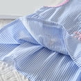 thumbnail image 5 of mgoYE Toddler Girl Outfit Sets 4t Toddler Girl Clothes Summer Outfits Ruffled One Shoulder T-Shirt Bow Hem Tops Cute Pants Set(Blue,6-7 Years), 5 of 8
