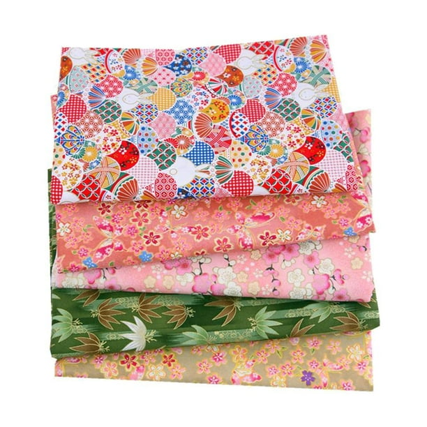 5 piezas de telas de algodón para patchwork, tela de costura de estilo japonés para bolsos, ropa de cama, Tipo 1