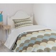 thumbnail image 4 of Ambesonne Geometric Quilted Bedspread Set 2 Pcs, Half Circle Waves, Twin Size, Multicolor, 4 of 6