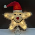 thumbnail image 7 of 11. Inch Lighted Star Santa Tree Topper, Festive LED Christmas Tree Decoration with Santa Hat & Red Nose for Christmas Tree Embellishment & Seasonal Gifting, 7 of 7