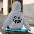 thumbnail image 5 of SonxaHe Big Boy's Hoodie Fleece Cartoon Graphic Hooded Top with Pocket Streetwear Sports Active Hoodie for Kids Gray,Size 13-14, 5 of 8