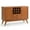Teak Brown, variant on Draper SOLID HARDWOOD 54 inch Wide Mid Century Modern Sideboard Buffet and Wine Rack in Medium Auburn Brown