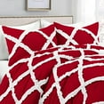 thumbnail image 2 of D.N.G. BEDDINGS 3 Piece Luxury Two Tone Diamond Ruffle Pattern Comforter Set Premium Super Soft, All Season 800 Thread Count, 100% Egyptian Cotton, Twin/Twin XL Size White/Red Solid Color, 2 of 4