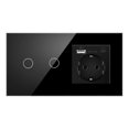thumbnail image 1 of 16A Wall Power Socket Touch Sensor Switch Europe Russia Spain Germany Crystal Glass Panel Home Impro, 1 of 5