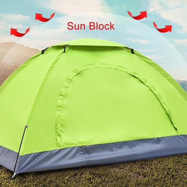 Tente KOMCLUB 2-3 Personnes – 210x200cm, 3kg, Se Monte En 60s – Plage, Randonnée, Pêche