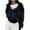Navy, variant on SwiftWear Women's Cropped Pullover Hoodie Trendy Soft Sweatshirt with Pocket, Casual Streetwear Top Jacket White