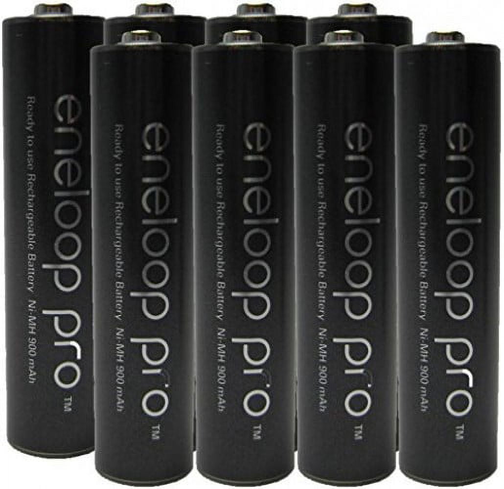 Panasonic Eneloop Pro AAA 950mAh Min 900mAh, High Capacity, Ni-MH Pre-Charged Rechargeable Batteries 8 Pack + Free Battery Holder