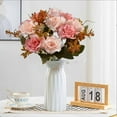 thumbnail image 2 of TZYUDK High-end Artificial Flowers Diamond Rose Artificial Flowers 5 Forks 10 Mini Roses Home Decoration Plastic Flowers Pink Plastic, 2 of 6