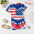 thumbnail image 6 of Grblisyd 4th of July Dresses for Girls Red White and Blue USA Patriotic Dress American Flag Crew Neck Short Sleeve A Line Dress Size 7, 6 of 6