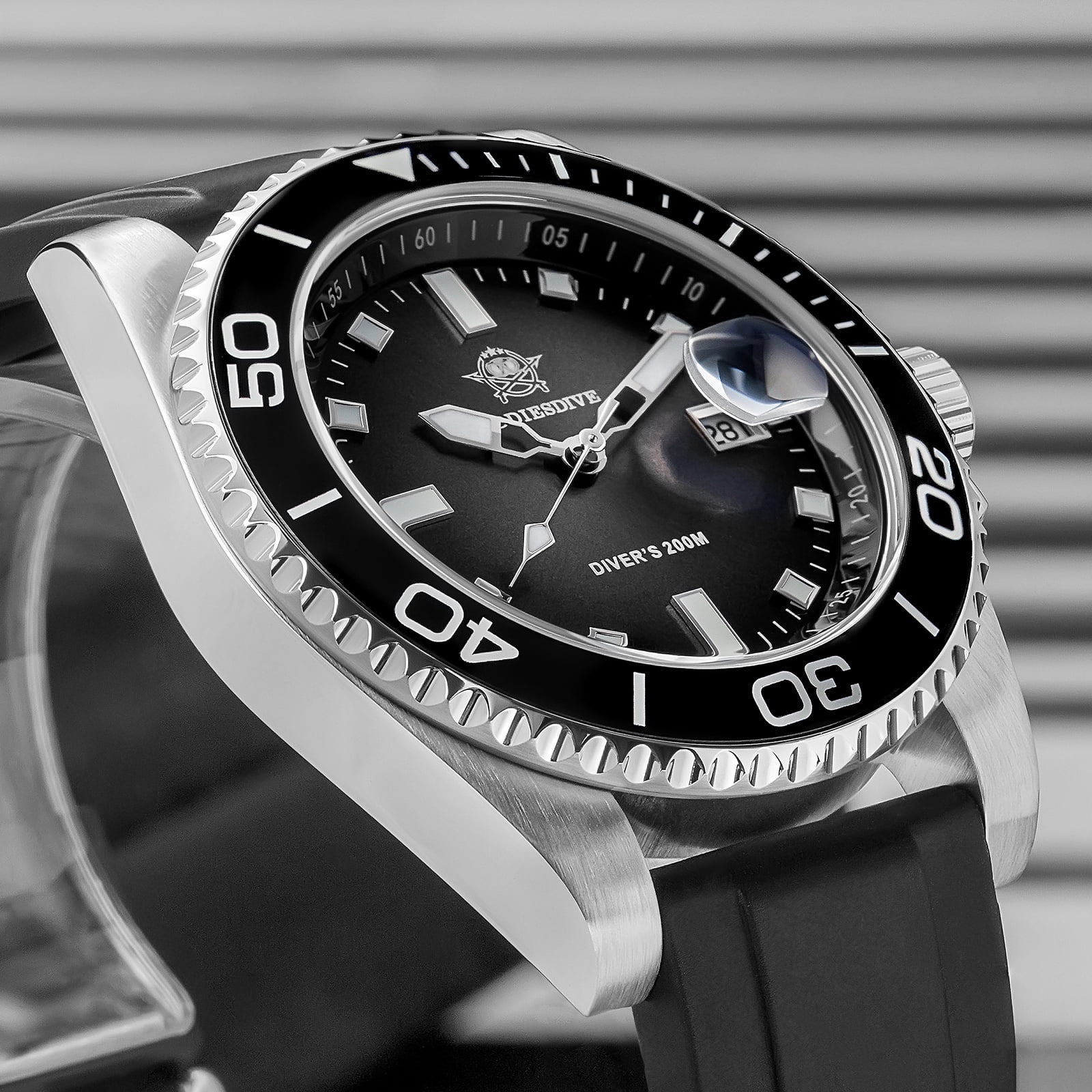 ADDIESDIVE Professional Dive Watch for Men- Japanese Quartz Movement, 200M Waterproof Quartz Watch with Ceramic Rotating Bezel & Super Luminous