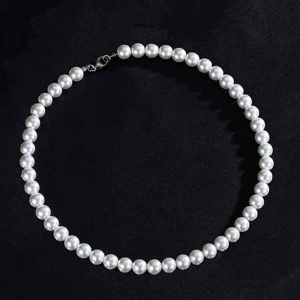 Black choker with white pearl discount