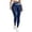 Blue, variant on DailyTrove Women High Waist Color Block Cross Waist Yoga Leggings Stretch Tummy Control Workout Running Pants