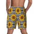 thumbnail image 2 of Lsque Mens Swim Trunks Sunflowers Pattern - Bathing Suit Compression Liner - Beach Swim Shorts Swimwear - (S-3XL) - Stretch Quick Dry -XX-Large, 2 of 9