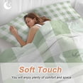 thumbnail image 4 of 3 Piece Sage Green Plaid Duvet Cover Set Full Size, Microfiber Comforter/Quilt Cover with Corner Ties and 2 Pillowcases, Spring Farmhouse Buffalo Checkered All Season Soft Bedding with Zipper Closure, 4 of 8