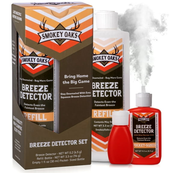 Smokey Oaks 17 Oz Powder Wind & Breeze Checker for Hunting, 3 Pack Gift Bundle