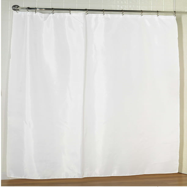 White Extra Wide Fabric Shower Curtain, Extra Wide Shower Curtain Liner 108 X 72
