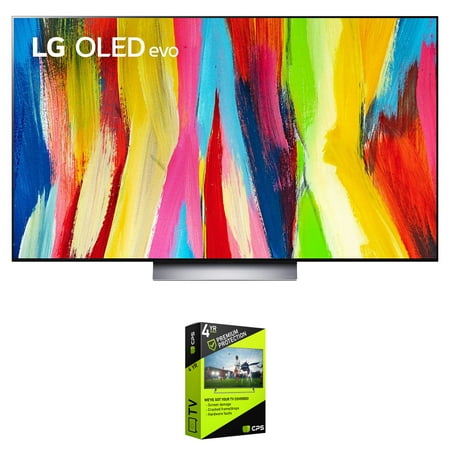 LG OLED55C2PUA 55 inch HDR 4K Smart OLED TV (2022) Bundle with 4 YR Premium Extended Service Protection Plan