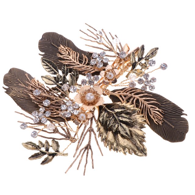 Joyería Nupcial de Pelo para Boda Hoja Flor Diamante de Imitación Vendimia Sunnimix pinzas para el pelo nupciales de la boda