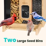 Birdfy Bird Feeder with Camera, Auto Capture Birds & Notify in Time, Powerful AI Recognition, Bamboo Wood Bird Feeder Camera, Ideal Present Gift