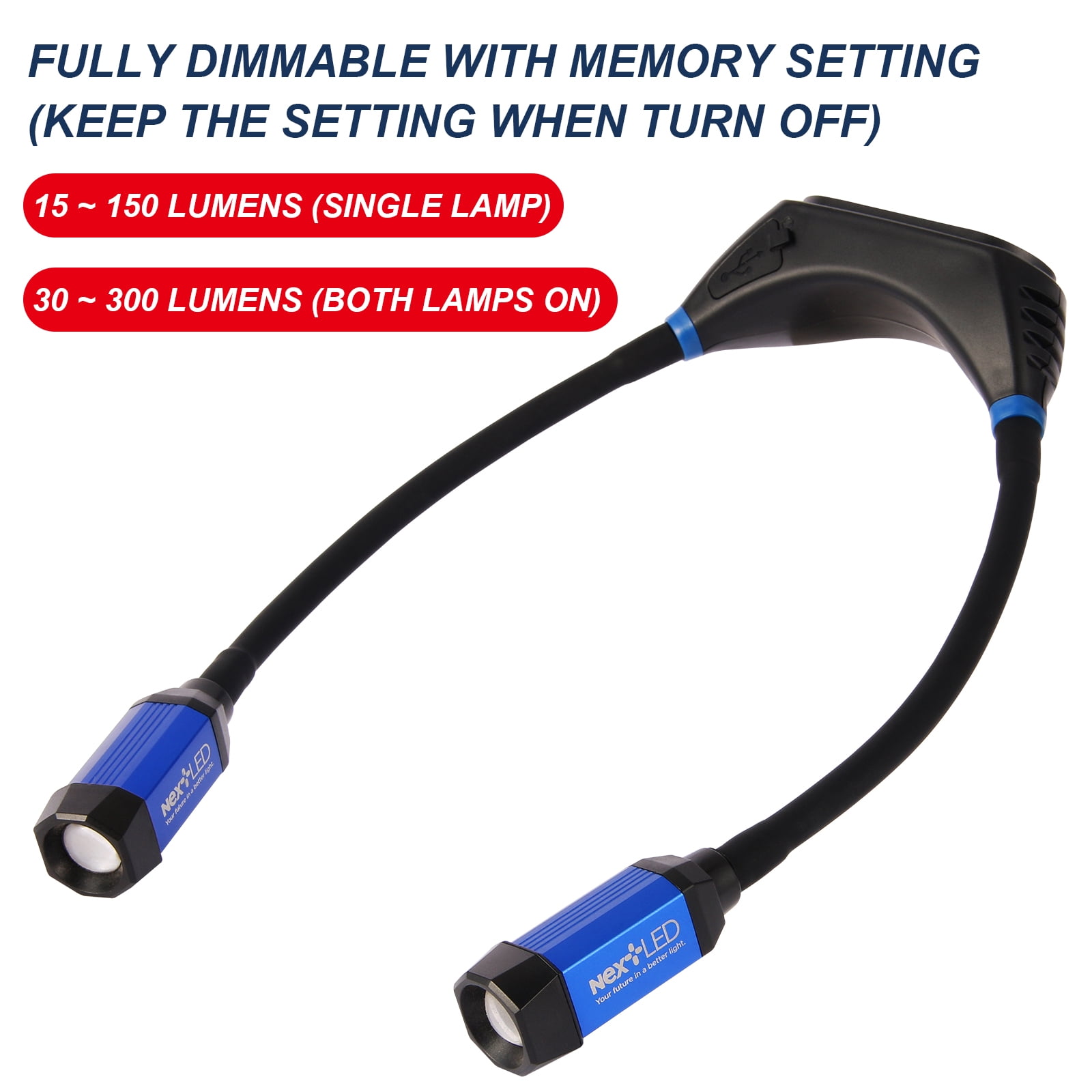 NextLED NT-6633 Heavy Duty Rechargeable Neck Light with Magnetic Base, IPX4, 2000mAh Battery, LED Mechanic Neck Light Hands Free, Flexible Around The Neck Flashlight, Neck Work Light Rechargeable
