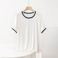 thumbnail image 2 of XuJwPNcy Pajamas Top for Women Sleep T-Shirt Crew Neck Short Sleeve Sleepwear Soft Pjs Tshirts Loose Comfy Lounge Shirt, 2 of 6