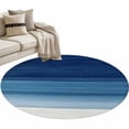 thumbnail image 2 of Navy Blue Ombre Round Area Rug 3 FT,Small Kitchen Bathroom Mats,Modern Abstract Art Blue White Striped Washable Indoor Outdoor Throw Runner Carpet Non-Shedding Doormat for Table Shower Sofa Entryway, 2 of 8