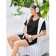 thumbnail image 5 of EKOUAER Womens Pajama Sets Short Sleeve Knit Lounge Set 2 Piece Pj Sets for Women V Neck Casual Loungewear, 5 of 6