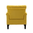 thumbnail image 6 of Modern Accent Chair, Upholstered Armchair Club Chair with Tufted Back and Wood Legs, Mid-Century Chesterfield Single Sofa for Living Room Bedroom Office, Yellow, 6 of 9