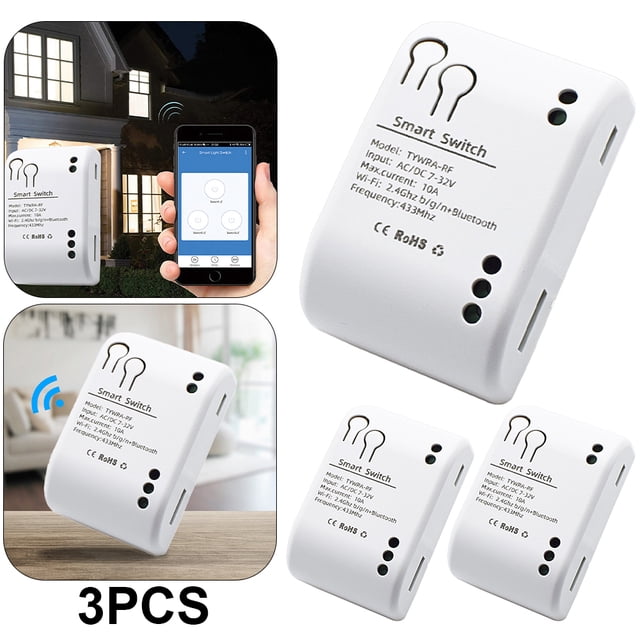 JShteea Tuya Switch Módulo Relé Unidireccional para Alexa Google Home (12v)