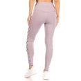 thumbnail image 2 of High Waist Tummy Control Sports Leggings With Criss Cross Side Mesh Panels - Mauve, 2 of 4