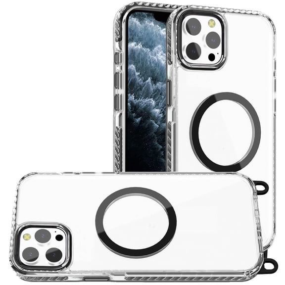 For iPhone 11 Pro Max Case Long Matching Lanyard Magnetic Circle Tempered Glass