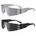 thumbnail image 1 of Gafas de sol de moda milramtob Futuristic Wrap Around Y2K, 1 of 5