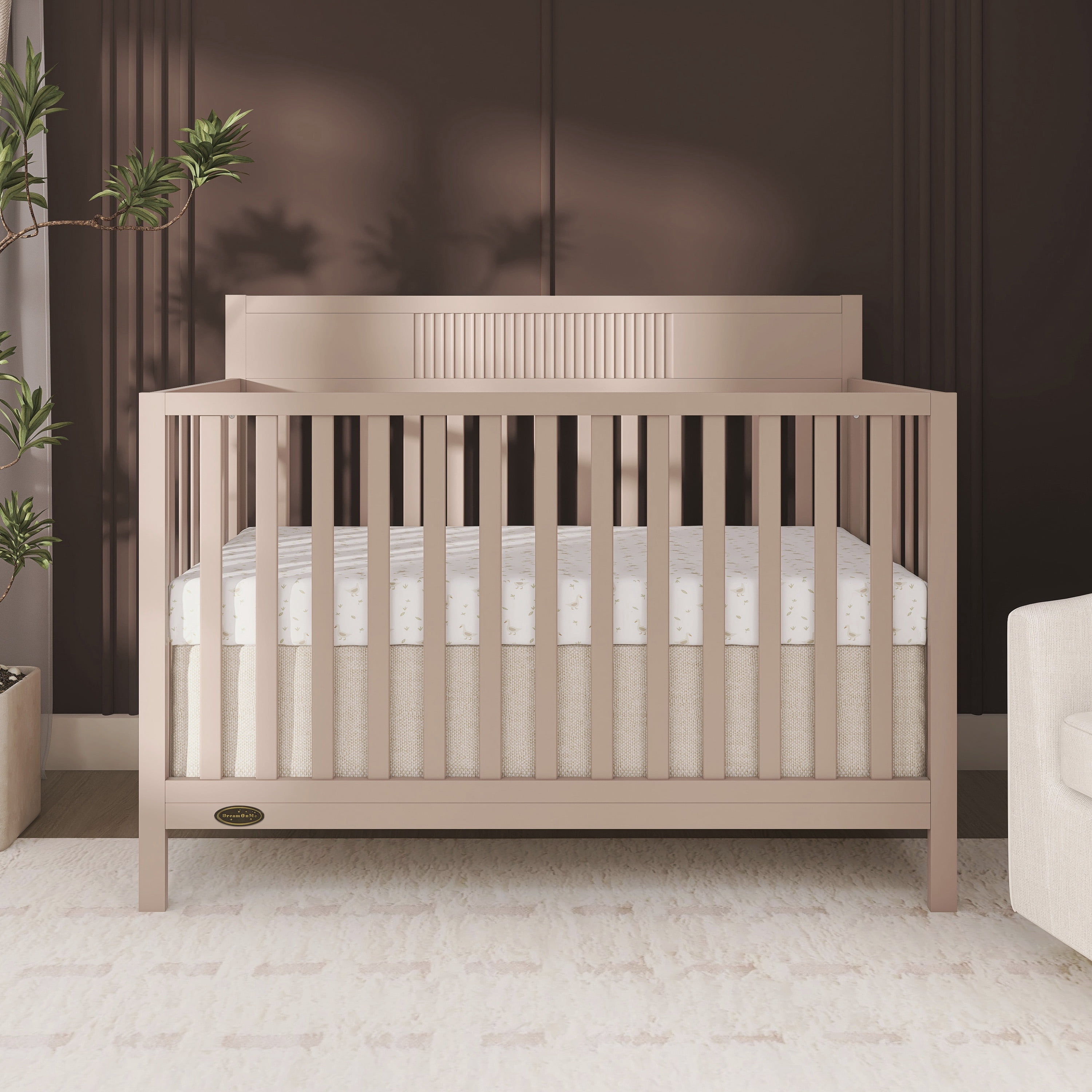 Dream On Me Ivy 5 in 1 Convertible Full-size Crib, Greenguard Gold & JPMA Certified, Converts from Baby Crib to Toddler Bed, Day Bed, Kids Bed and Full-size Bed, Almond Butter