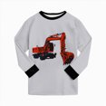 thumbnail image 5 of NOLDARES Baby Boy Clothes Fall Clothes 2PC Print Long Sleeve Pullover Tops + Pant Sets Toddler Winter Outfits Size:5-6 Y,Light Gray, 5 of 6