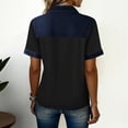 thumbnail image 5 of Inglocry Denim Collar Short Sleeve Shirts for Womens Button Up V Neck Tops Casual Streetwear Patch Work Tees Dark Gray XL, 5 of 6