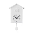 thumbnail image 1 of Modern Cuckoo Wall Clock with Pendulum, Hourly Chime, Birdhouse Design – Battery Operated, Smart Night Mode, Decorative Quartz Wall Clock for Living Room or Kitchen – White, 1 of 6