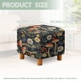 thumbnail image 3 of Jiueut Mushroom Daisy Dragonfly Print Ottoman Slipcover, Folding Square Footstool Cushion with Non Slip Bottom Thick Furniture Protection Universal Fit for Most Footrest Sofa, 3 of 6
