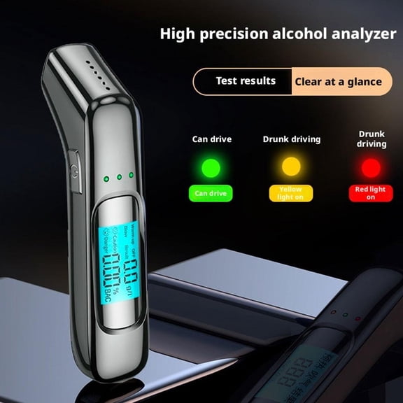 Alcohol Tester with LED Digital Display, Mini Breathalyzer for Quick Detection, Rechargeable Non-Contact Alcohol Sensor for Car Use, Compact and Convenient
