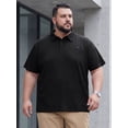 thumbnail image 4 of DARING DIVA Men's Big Tall Casual Short Sleeve Work Textured Knitted Polo Shirt XL Black, 4 of 7