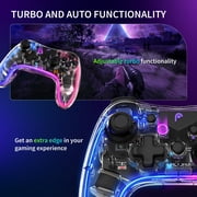 Fosmon Wireless Pro Controller for Switch 2/Switch/Lite/OLED, Rechargeable Gamepad with RGB Lighting, 6-Axis Gyro, 4 levels Vibration and Turbo for Nintendo Switch 2 Controller