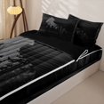thumbnail image 3 of Erosebridal Rustic Timber Wolf Zipper Twin Comforter Sets with Fitted Sheet and 2 Pillowcases,Coniferous Forest Zipper Bedding Set,Black Grey,Black Reversible, 3 of 6